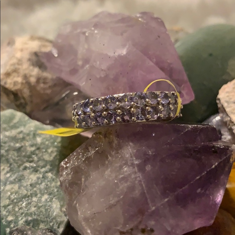 One ct Tanzanite band ring in.925 Sterling Silver